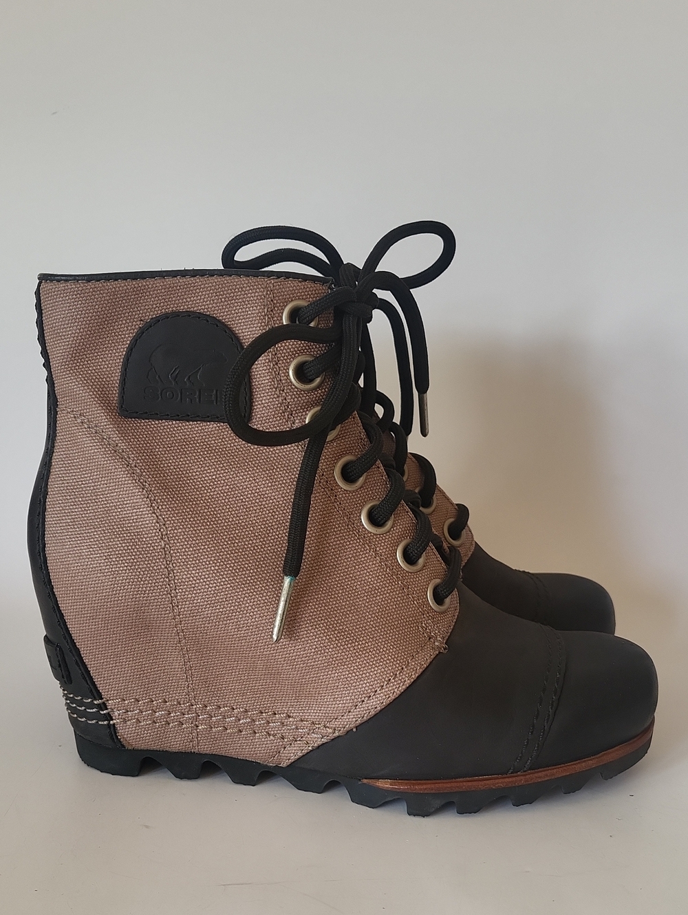 Sorel 1964 PDX Premium Wedge Boots Canvas Leather Ankle Bootie Size 7